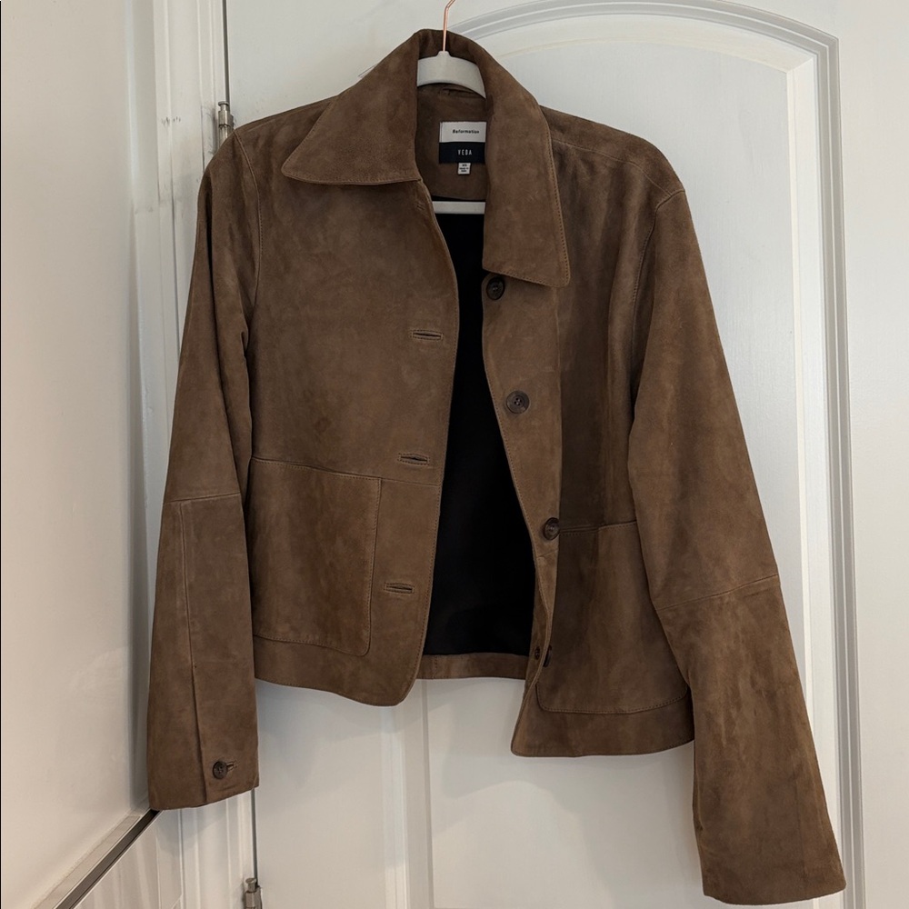 NWOT Reformation Veda Nell Suede Jacket Brown - Size XS